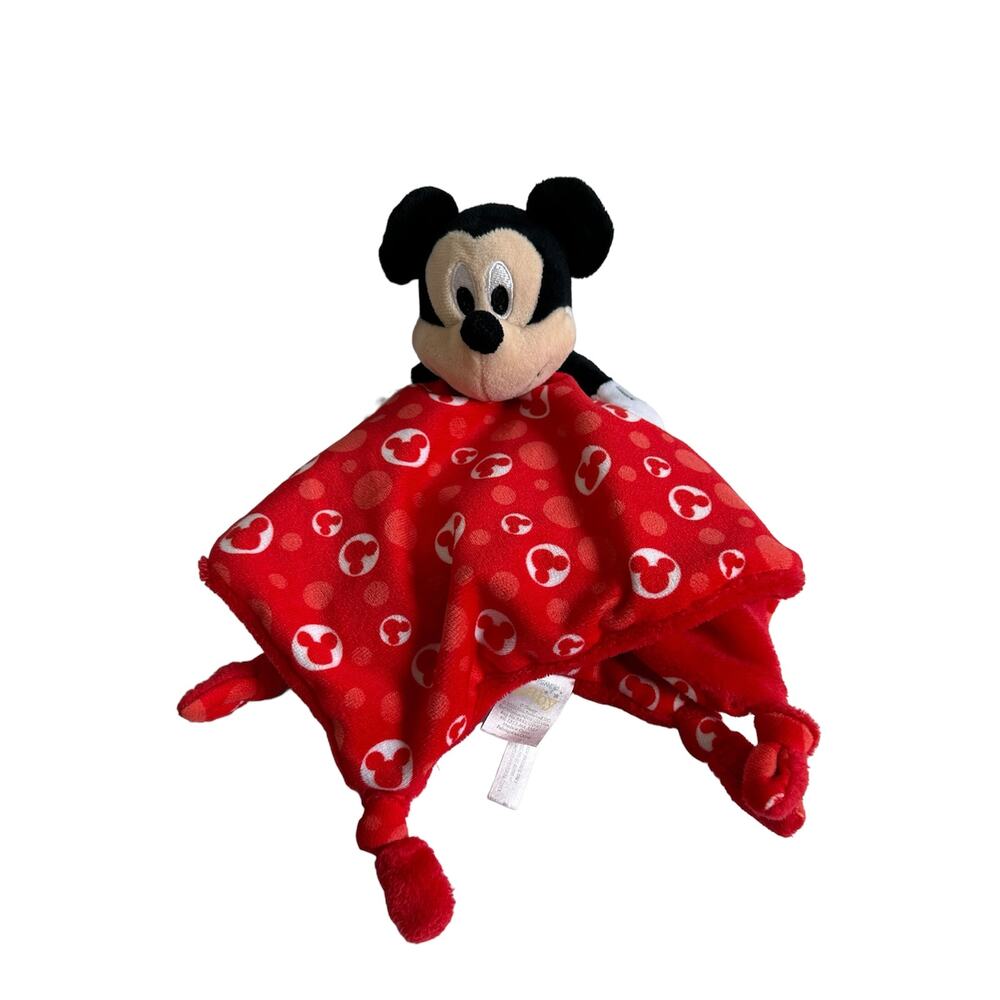 Disney Baby Mickey Mouse Red Lovey Soother Baby Knotted Blanket Pacifier Clip